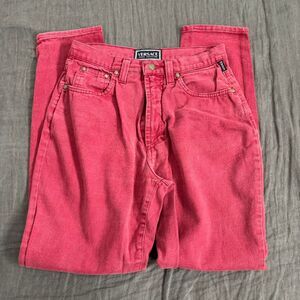 Versace Women's Red Relaxed Jeans